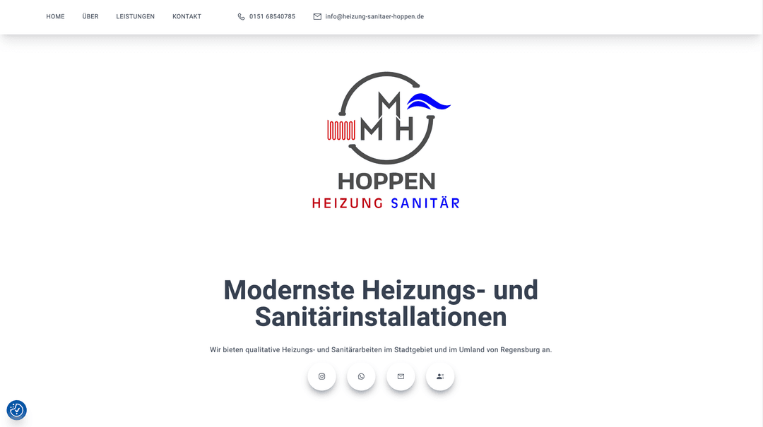 Hoppen Heizung Sanitär Website Preview