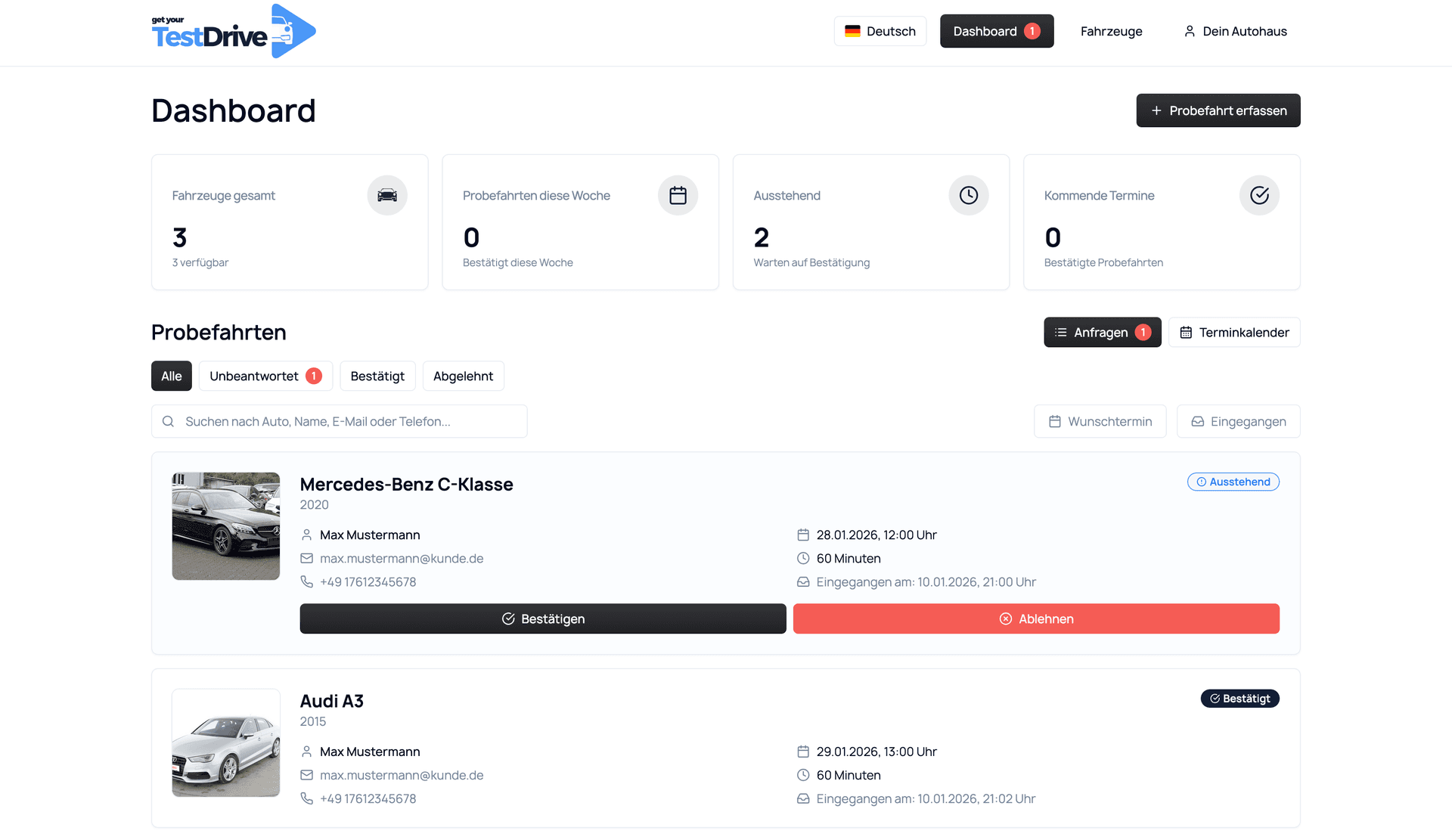 Get Your Test Drive Website Preview